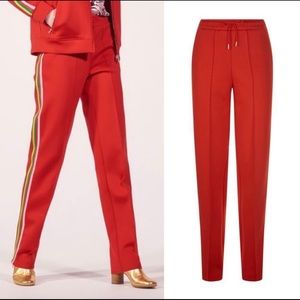 Sandro NWT red track pants with side stripes sz